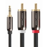 3.5mm to RCA Cable (6FT), FosPower RCA Audio Cable 24K Gold Plated Male to Male Stereo Aux Cord [Left/Right] Y Splitter Adapter Step Down Design