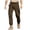 Brown, variant on Cargo Pants for Men Outdoor Pocket Solid Color Elastic Waist Cuffed Stylish Versatile Cargo Long Pants for Men's Outdoor and Wear