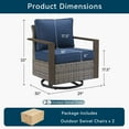 thumbnail image 7 of Unnifurnzi Outdoor Swivel Rocker Patio Chairs Set of 2-All Weather Wicker Swivel Patio Chairs Outdoor Chairs for Deck Porch Poolside Balcony-Gray/Blue, 7 of 7