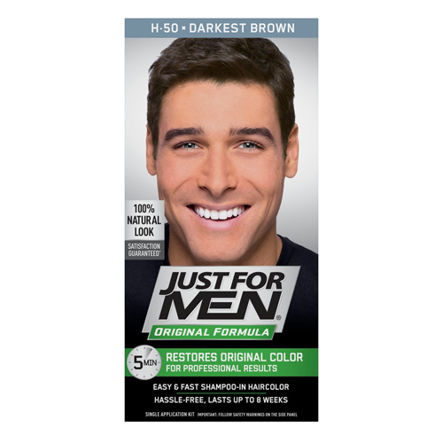 Just For Men Hispanic ShampooIn Hair Color, Darkest Brown, 4931, Kit, 6 Pack