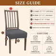 thumbnail image 3 of OKKEEY Waterproof Chair Seat Covers with Velcro Closure, 2Pcs Stretch Slipcovers for Dining Chairs, Removable Seat Cushion Protectors for Kitchen Chairs, Dark Gray, 3 of 10