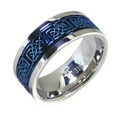 thumbnail image 4 of Blue Celtic Spinner Ring Mens Womens 316L Stainless Steel Wedding Band Fantasy Forge Jewelry, 4 of 5