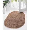 thumbnail image 2 of Unique Loom 3151419 5 x 8 ft. Solid Shag Oval Rug, Cocoa, 2 of 15
