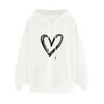 thumbnail image 2 of Baqcunre Hoodies For Women Women'S Hoodie With Love Print Hoodie Pocket Drawstring Warm Hoodie Sweatshirt For Women Fall Outfits For Women 2023 White L, 2 of 4