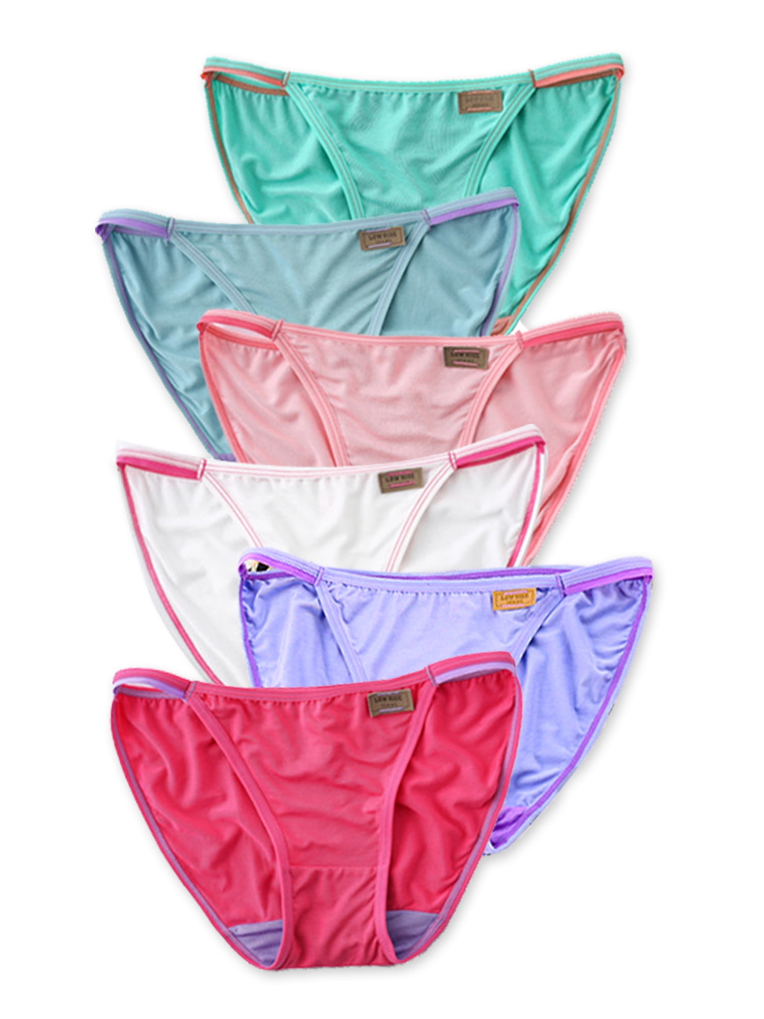 GaaiKei 6 Pack Ladies LowRise String Bikini Panties for Women Stretch