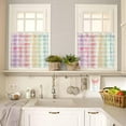 thumbnail image 2 of Tier Curtains 36 Inch Length, Colorful Plaid Spring Modern Rainbow Abstract Rod Pocket Short Kitchen Curtains 2 Panels, Farmhouse Window Treatment Tiers for Cafe Bathroom, 27.5\u201dx36\u201d, 2 of 5