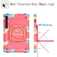 thumbnail image 4 of Dteck Kids Friendly Case for Samsung Galaxy Tab S8 X700 X706 (2022)/Tab S7 T870 T875 (2020) 11-inch ,Shockproof Rubber Hybrid PC Hard Case with Shoulder Strap Handle Kickstand Cover,Rose/Colorful, 4 of 8