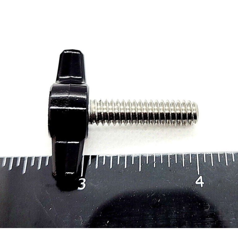 Stainless Steel 1/4-20 X 1" Thumb Screws - Black Tee Wing Hand Knobs, 4-Pack USA Made 9 thumbnail image