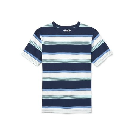 The Children's Place Short Sleeve Striped T-Shirt (Big (Best Place For Kids Clothes)