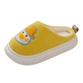 thumbnail image 6 of Dakaela Kids Plush Slippers Girls Boys Non Slip Fuzzy House Shoes Memory Foam Bedroom Slides for Indoor Outdoor Yellow Size 1.5, 6 of 7