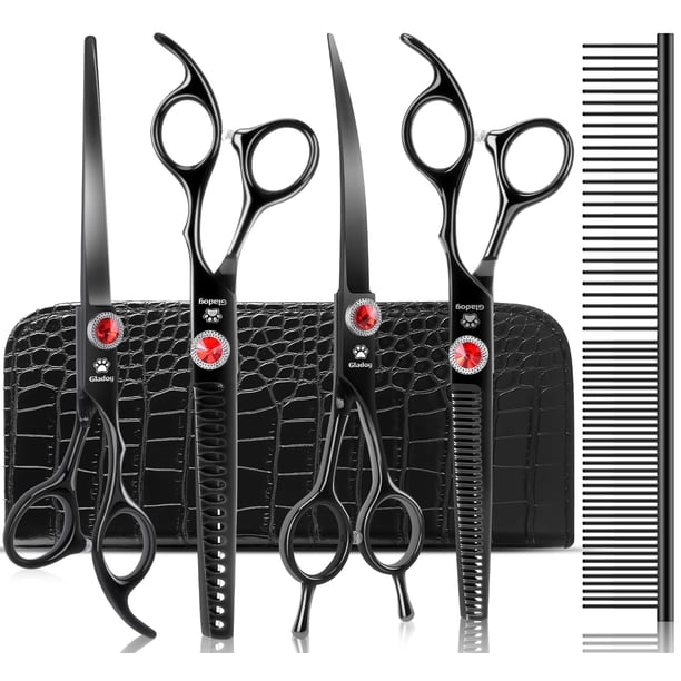 Kit de Tijeras para Grooming de Perros GLADOG 7" de Titanio 6 en 1