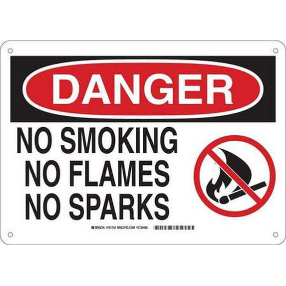 No Smoking Sign, Brady, 131734, 10"Hx14"W