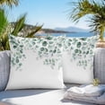 thumbnail image 4 of Outdoor Pillow Cover Green Eucalyptus Leaves Set of 2 Waterproof Throw Pillowcases Plant Decorative Patio Furniture Pillows for Couch Garden Indoor & Outdoor Use, 4 of 9