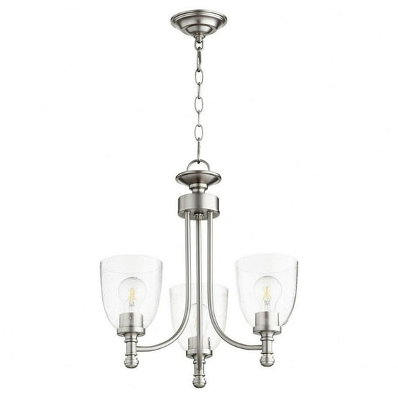 Transitional Three Light Chandelier-Satin Nickel Finish-Clear Glass Color Bailey Street Home 183-Bel-3383153