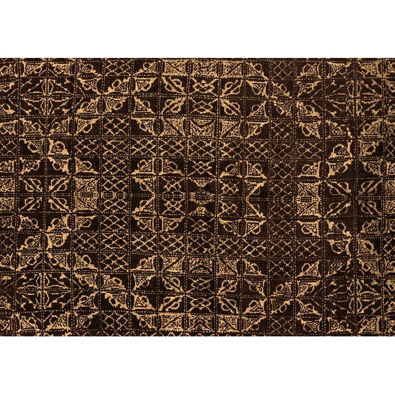 Ahgly Company Indoor Rectangle Abstract Orange Modern Area Rugs, 5' x 8'