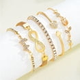 thumbnail image 3 of SmartBy 5Pcs/Set Women Stackable Rhinestone Bracelets Alloy Tulip Butterfly Bracelets Layered Cuff Chain Bracelets Jewelry for Party Dating, 3 of 6