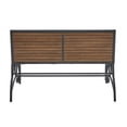 thumbnail image 6 of Weston Home Bastrop Walnut Finish Black Metal Outdoor Convertible Table/Bench, 6 of 12