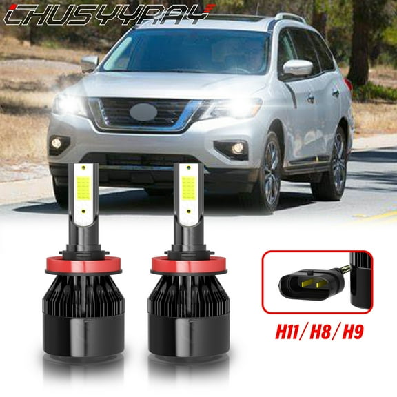 2x LED H11 Low Beam Headlights 6000K Diamond White for Nissan Pathfinder 2013 2014 2015 2016 2017 2018