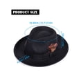 thumbnail image 6 of Deago Classic Fedora Hats for Men & Women Wide Brim Felt Hat Panama Dress Fedora Hat (Black-3), 6 of 9