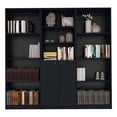 thumbnail image 2 of FM FURNITURE Munds 3 Piece Living Room Set Black Engineered Wood, 2 of 6