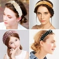 thumbnail image 4 of Diademas para mujer Diademas de perlas - 1PCS Diadema de terciopelo de perlas sintéticas trenzadas Horquillas para el cabello con clip elegante y brillante Accesorios para herramientas de peinado,, 4 of 5
