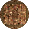 thumbnail image 1 of Ahgly Company Indoor Round Abstract Brown Contemporary Area Rugs, 5' Round, 1 of 4