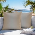 thumbnail image 3 of Throw Pillow Covers 20x20 Inch Set of 2, Beige Gray Ombre Waterproof Outdoor Pillow Covers, Modern Gradient Abstract Art Decorative Cushion Pillowcases for Couch, Sofa, Bed, Garden, Patio, 3 of 9