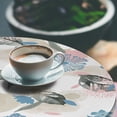 thumbnail image 3 of Ambesonne Tropical Fitted Round Tablecloth, Autumn Palm Leaves Print, 56"- 60" Diameter, Dark Sea Green Pale Khaki, 3 of 5