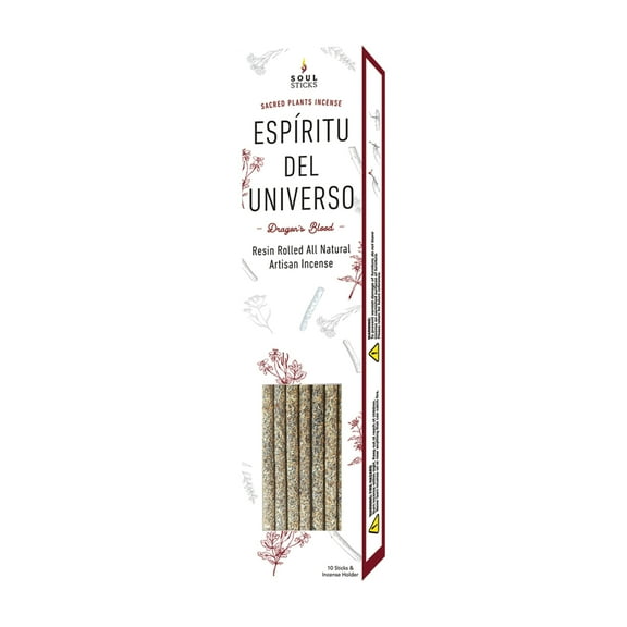 Dragon's Blood | Espiritu del Universo 10 Pack Hand Resin Rolled All Natural Incense Sticks | Space Clearing Negative Energy Meditation