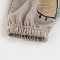 thumbnail image 3 of Zanarzt Toddler Boy Casual Pants Baby Boy Drawstring Sweatpants Toddler Cotton Active Jogger Pants with Pockets Khaki,5-6 Years, 3 of 5
