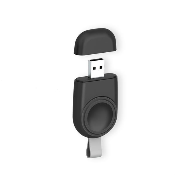 Inteprter Reloj inalámbrico portátil Adaptador de carga Cargador inalámbrico USB Power Bank Relojes inteligentes Negro