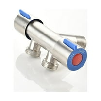 OFFIGAM Stainless Steel Double Handle Water Tap Square Design Kitchen Faucet 1 Pack