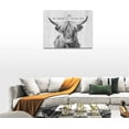 thumbnail image 6 of HFDF Farmhouse Highland Cow Wall Art Black and White Cow Bathroom Pictures Decor Rustic Cattle Canvas Painting Country Cow Decorations Artwork for Living Room Kitchen Bedroom 10x8inch Framed, 6 of 7