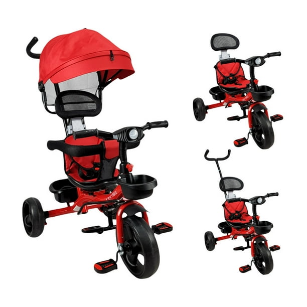 Triciclo para Niños The Baby Shop con toldo, luz y sonido Rojo