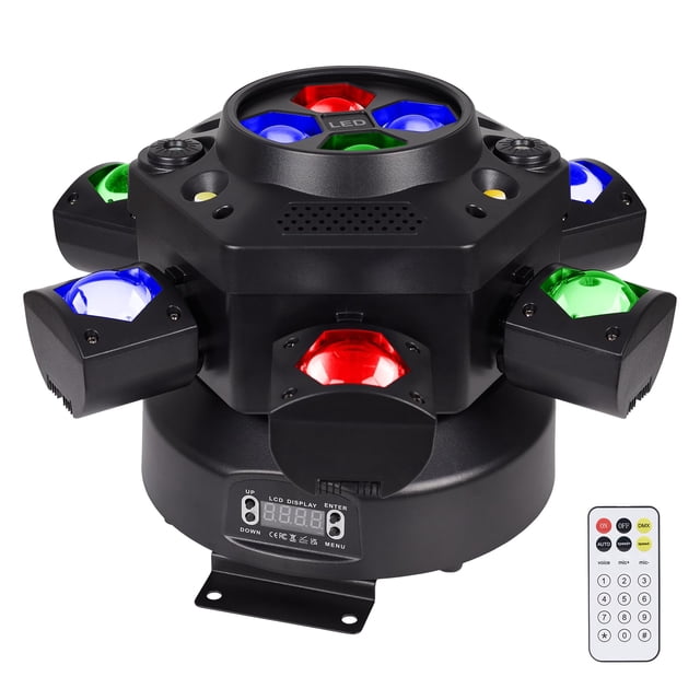 Luz móvil tipo moving head DJ Lumvraneo 150W RGBW con 6 brazos y DMX