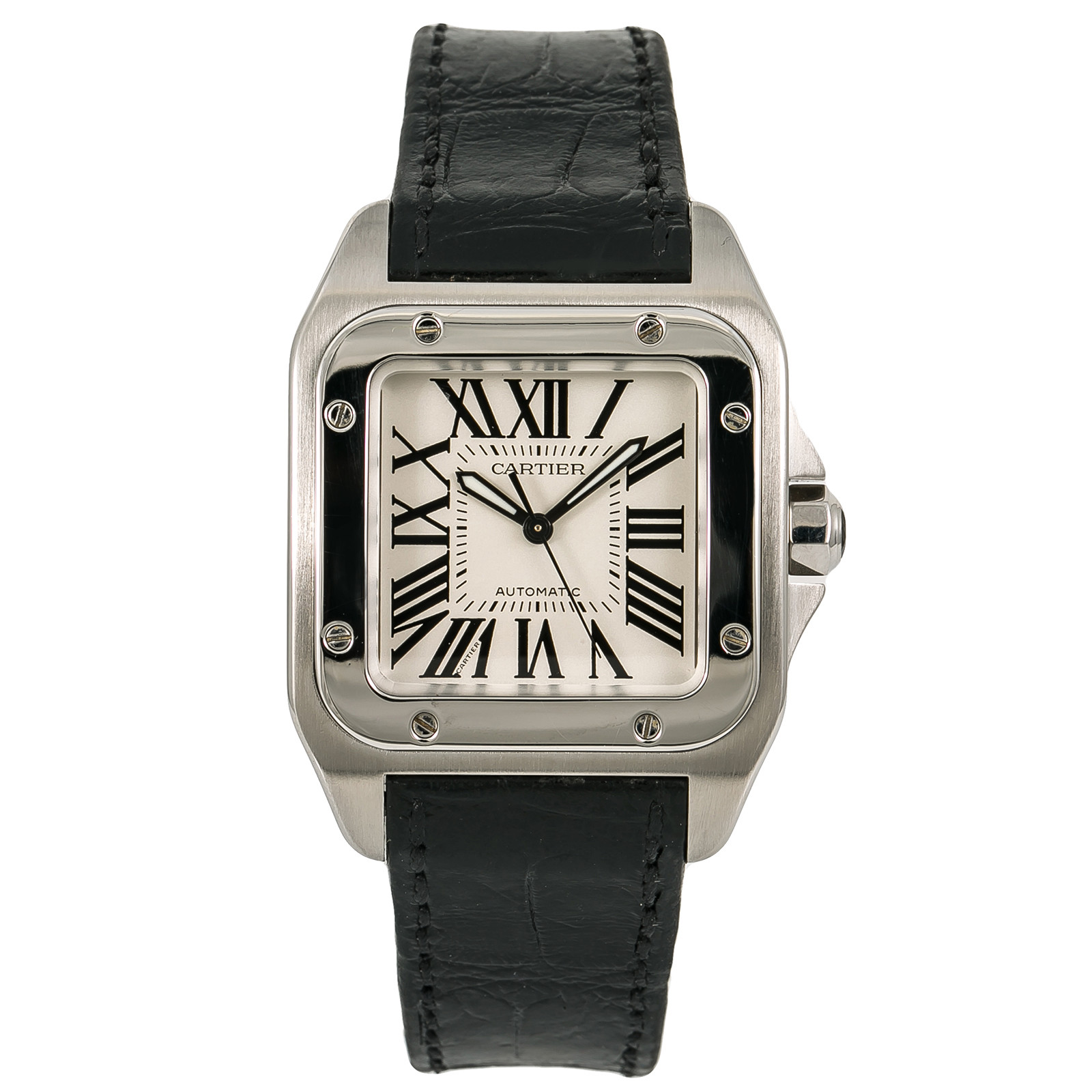 Pre-Owned Cartier Santos 100 W20106X8 Steel 33mm Watch (Certified Authentic  \u0026 Warranty) - Walmart.com