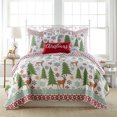 thumbnail image 4 of Levtex Home - Tinsel Quilt Set - King Quilt + Two King Pillow Shams - Folk Christmas Reindeer - Quilt Size (106x92in.) and Pillow Sham Size (36x20in. ) - Reversible, 4 of 7