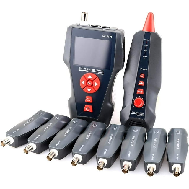 Probador de cables de red multifunción NF-8601/NF-8601W, comprobador de longitud de cable LCD, comprobador de punto de ruptura, versión en inglés, KELUSHI (NF-8601W)
