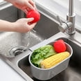 thumbnail image 2 of 2 Pcs Sink Drain Strainer Baskets, Hanging Sink Corner Colander, Multifunction Kitchen Sink Food Catcher Basket for Filter Kitchen Waste and Wash Vegetables Fruits, Grey, 2 of 8
