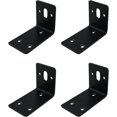 thumbnail image 1 of Soporte de esquina de junta de Metal, soporte de ángulo recto en L de acero, 4 Uds., para estantes de madera, muebles, gabinete, negro, 1 of 5
