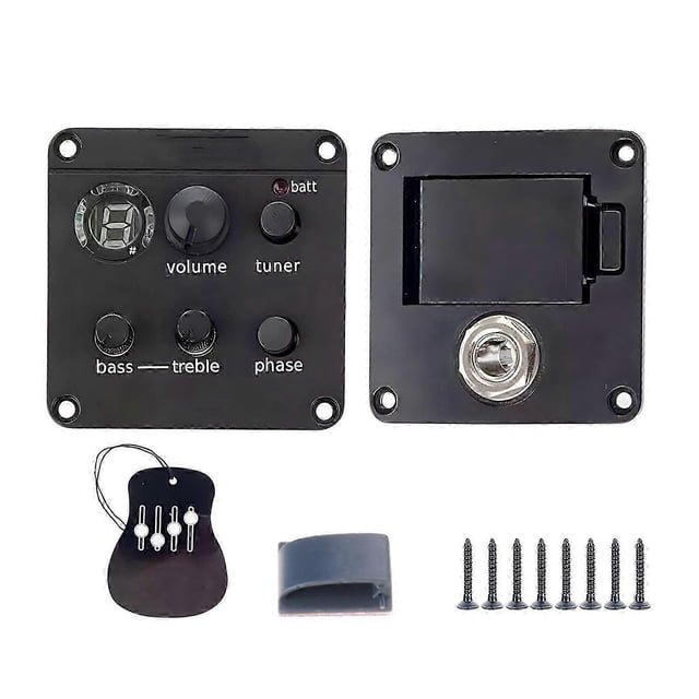Guitar Pickup ISYS+ EQ Preamp Systems 2 Bands Guitar Preamps Piezo Pickup Tuner Adjustable Sound Guitar Accessories