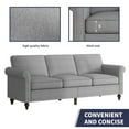 thumbnail image 3 of ZAFLY 3 Piece Living Room Sofa Set, 3 Seat Sofa + Loveseat + Armchair, Couches Sets with Solid Wood Frame for Living Room - Dark Gray, 3 of 6