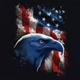 thumbnail image 3 of Tee Hunt American Bald Eagle Women's T-Shirt American Flag 4th of July Patriotic Shirt, Gray, X-Large, 3 of 5