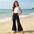 thumbnail image 4 of Cethrio Girls Cotton Linen Outfit Sets, Casual 2 Piece Sleeveless Kids' Summer Clothing Sets Black Size 5-6 T, 4 of 7