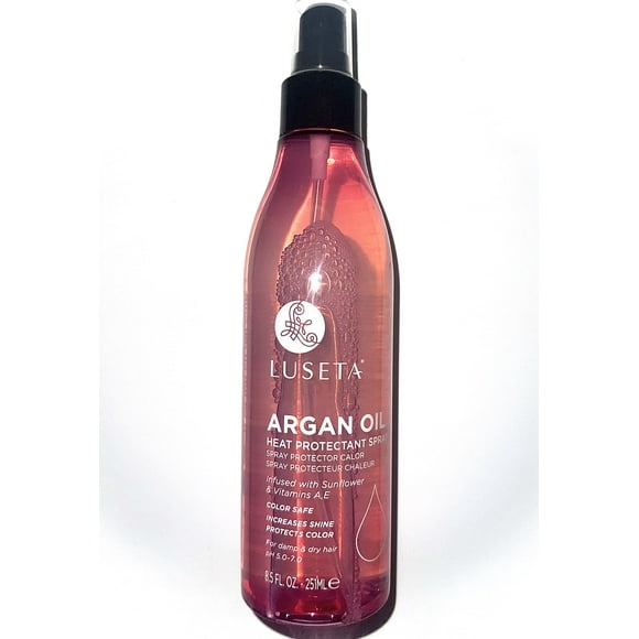 Luseta Vaporisateur Protecteur de Chaleur à l'Huile d'Argan, Sûr pour les Couleurs, Augmente la Luminosité, Protège la Couleur, pour Cheveux Mouillés et Secs, 8.5 fl. Oz.
