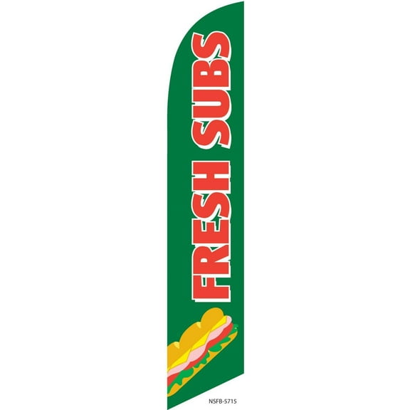Fresh Subs Sandwiches Feather Banner Swooper Flag, Replacement Flag Only