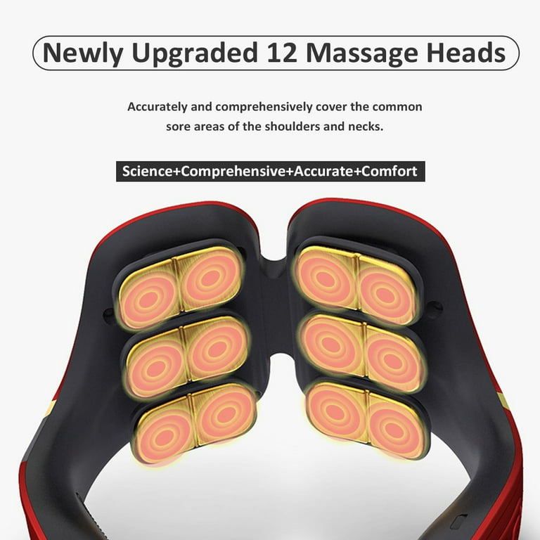 Neck Massager with Heat, Pain Relief, Intelligent Neck Massager, 4 Massage  Heads Portable Deep Tissue Trigger Point Massager