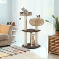 thumbnail image 4 of Gymax 41'' Hand-Made Cat Tree Tower Natural Bowl Shaped w/ 2 Perch, 4 of 10