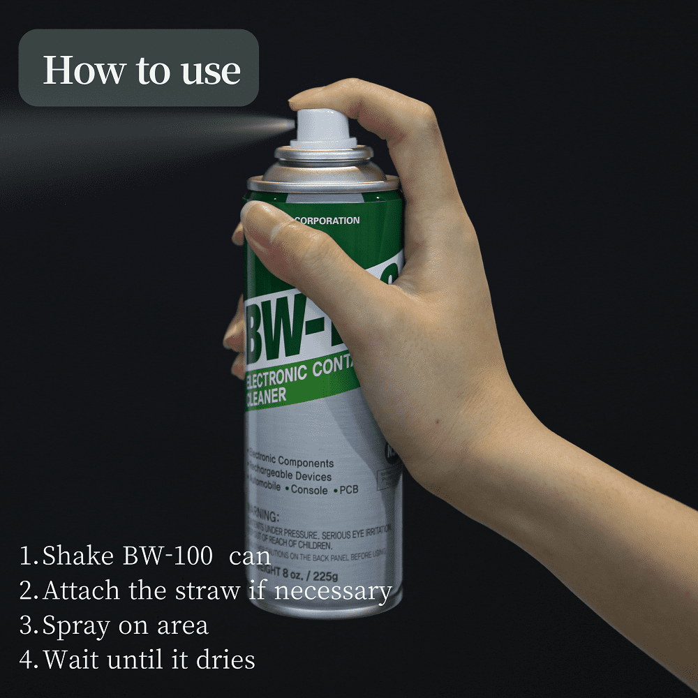 BW-100 Non-Flammable Electronic Contact Cleaner Aerosol Spray| 8oz/225g