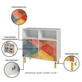 thumbnail image 4 of Retro Sideboard from Engineered Wood in White and Multi Color Red Yellow Blue, 4 of 10